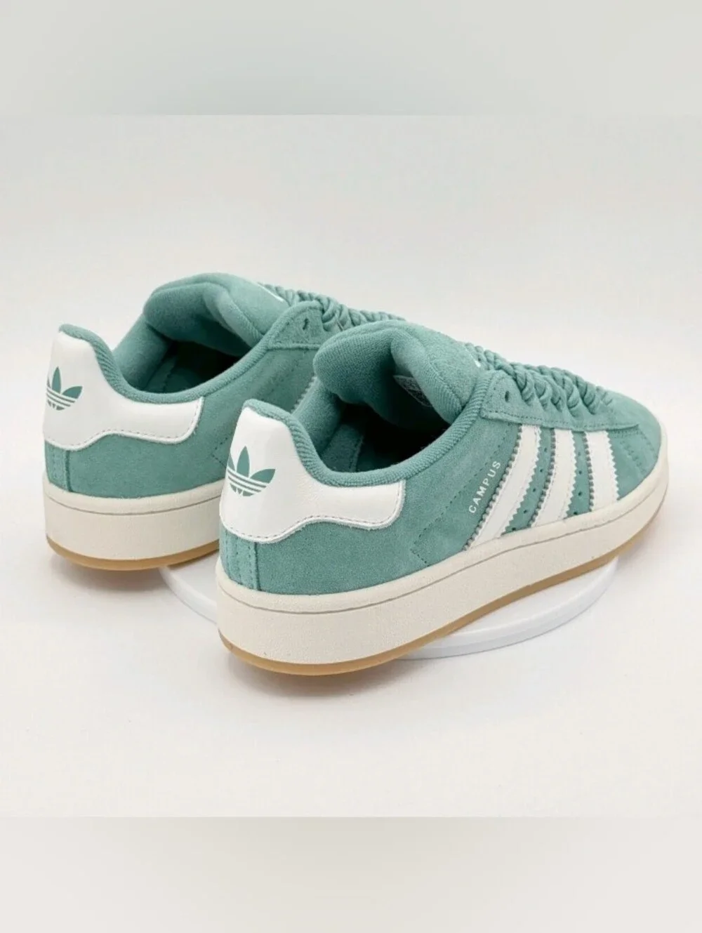 adidas Campus Suede Sneakers in Mint Teal & White